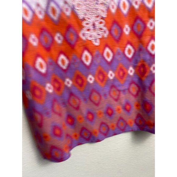 Soft Surroundings Tunic Top Women size Medium Geometric Boho Artsy Flowy Aztec - Picture 10 of 15